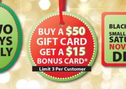 Neu's Gift Card Bonus Black Friday, Small Business Saturday